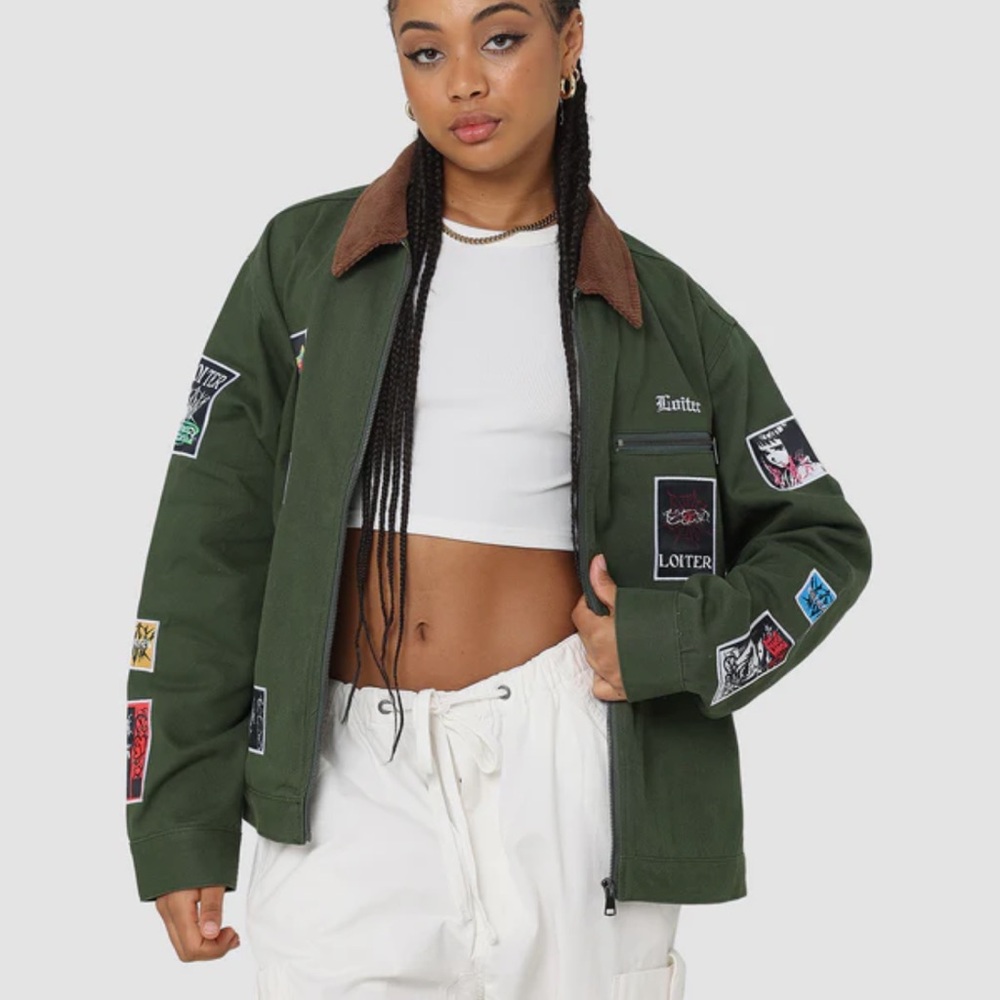 Loiter Patchwork Utility Jacket With Corduroy Col… - image 1